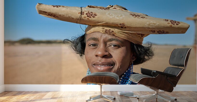 Portrait of a woman from the Herero Bantu ethnic group in Namibi Wall Murals