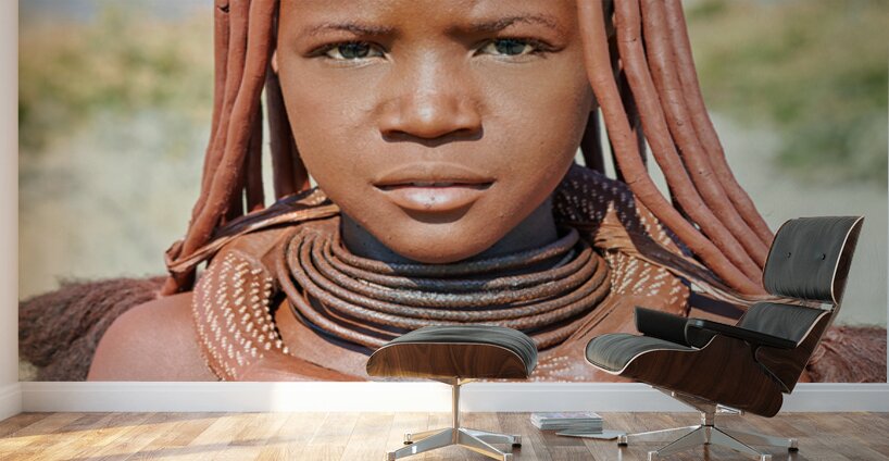 Portrait of a Himba woman in Kunene region of Namibia Wall Murals