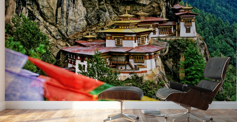 Bhutans Tigers Nest Monastery cliffside architecture prayer  Wall Murals