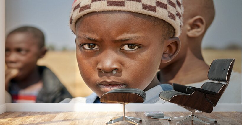 Portrait of a boy in Kavango Region Namibia during the day Wall Murals