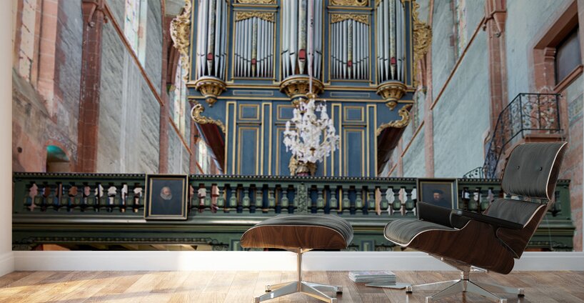 Pipe organ at Saint Pierre le Jeune church in Strasbourg Wall Murals