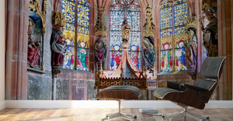 Exploring the interior of Saint Pierre le Jeune church in Strasb Wall Murals