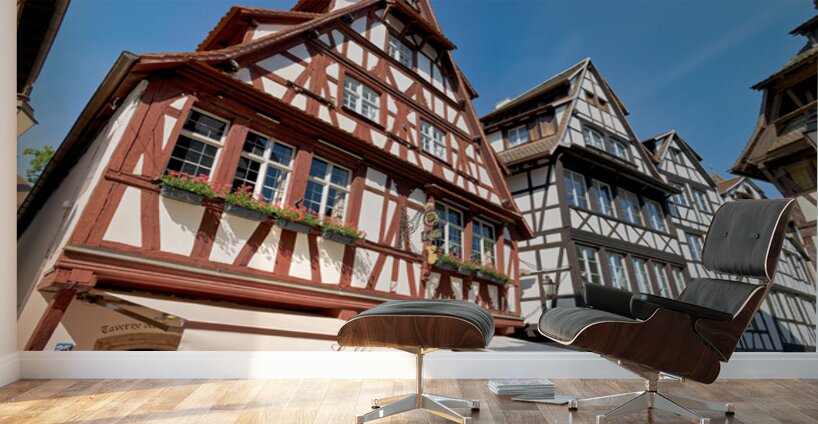 Colorful timber framed houses in Petite France Strasbourg Wall Murals