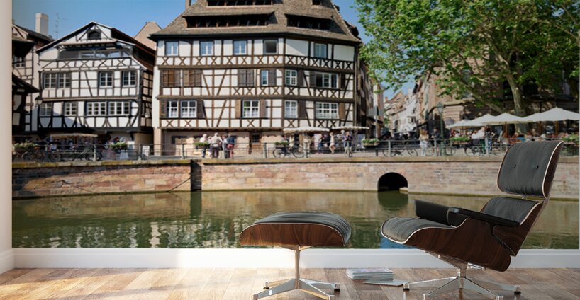 Colored timber houses by the water in Petit France district Wall Murals