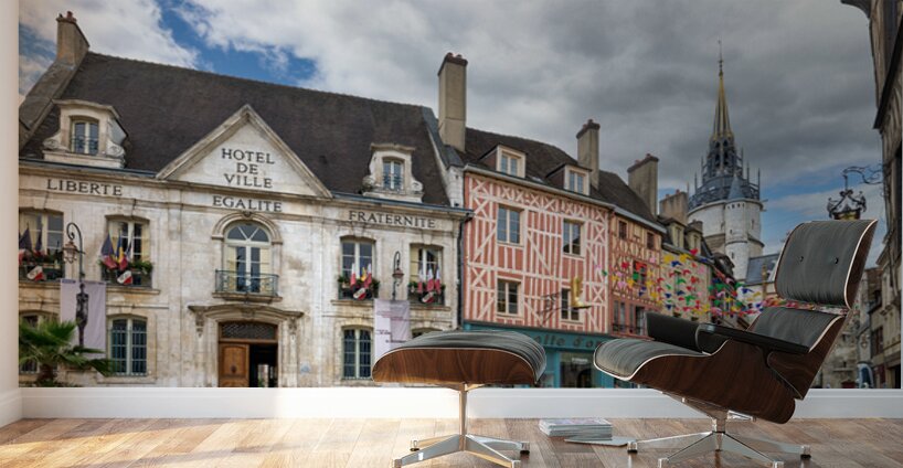 Town hall and astronomical clock in Auxerre Bourgogne France Wall Murals