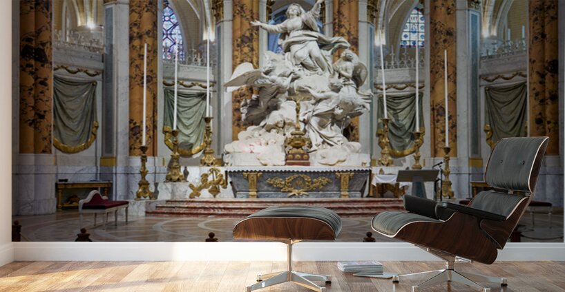 Visit to the large altar in Chartres Cathedral in France Wall Murals