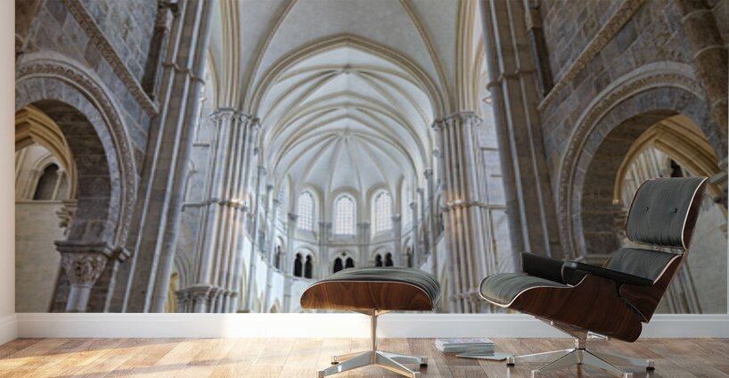 Vezelay Abbey in Bourgogne France shows its interior architectur Wall Murals
