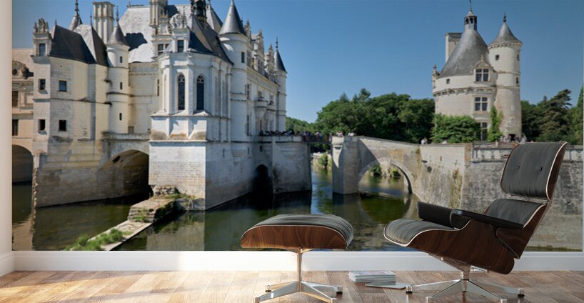 Visit Chenonceau Castle in France along the river Wall Murals