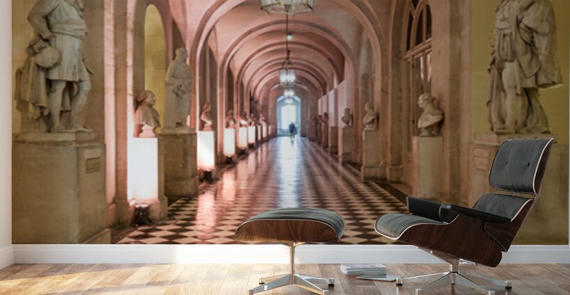 Long hallway with statues in Palace of Versailles Paris France Wall Murals