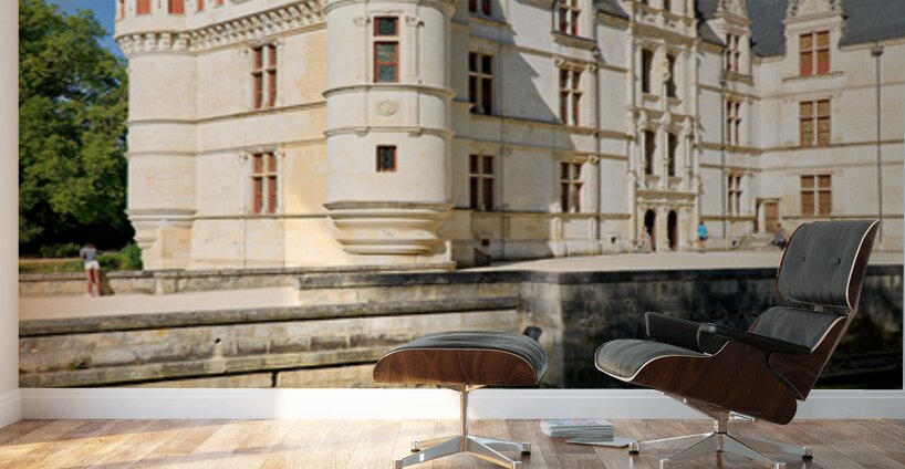Chateau dAzay le Rideau in Loire Valley France near the water Wall Murals