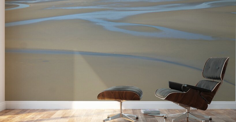 View of Mont Saint Michel abbey during low tide in Normandy Fran Wall Murals