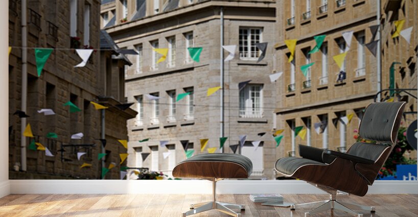 Busy streets in old town of Saint Malo in Brittany France Wall Murals