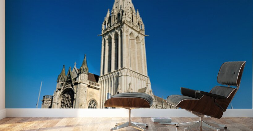 People walk near Saint Pierre church in Caen Normandy Wall Murals