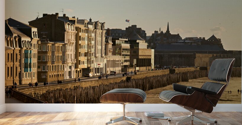Visit to Grand Plage du Sillon in Saint Malo Brittany France Wall Murals
