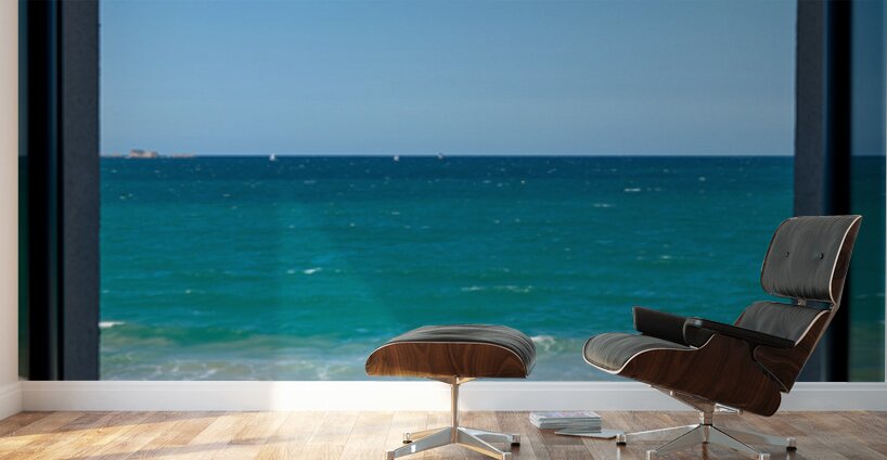 View of Grand Plage du Sillon in Saint Malo Brittany France Wall Murals