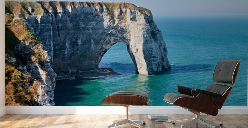 Chalk cliffs of Etretat along the coast of Normandy in France Wall Murals