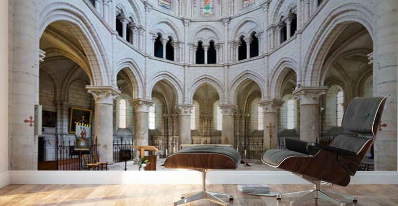Inside Collegiale Saint Martin church in Chablis Burgundy France Wall Murals