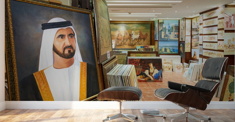 Middle Eastern art fills an art gallery in Dubai UAE Wall Murals
