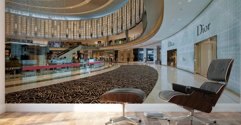 Luxury shopping mall in Dubai with designer stores and cafe Wall Murals