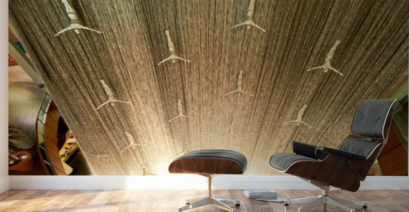 Dubai Mall waterfall features diving sculptures in UAE Wall Murals