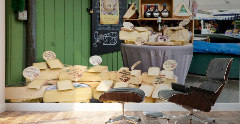 Cheese display at Viktualienmarkt in Munich Germany Wall Murals