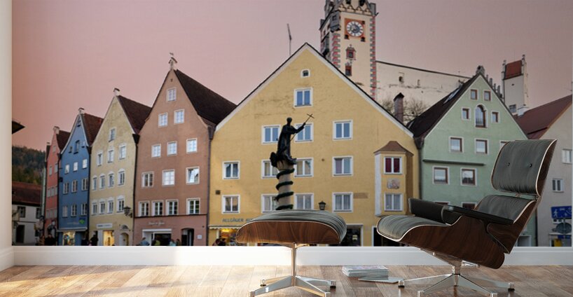 Historic buildings in Fussen on the Romantic Road in Germany Wall Murals