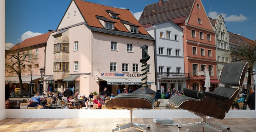 Outdoor dining at restaurants along the Romantic Road in Bavaria Wall Murals