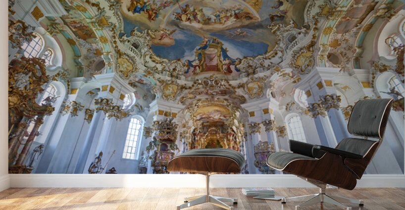 Visit to Wieskirche along the Romantic Road in Bavaria Germany Wall Murals