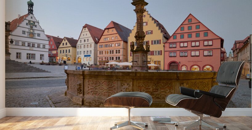 Rothenburg ob der Tauber Market Square with Georgsbrunnen founta Wall Murals