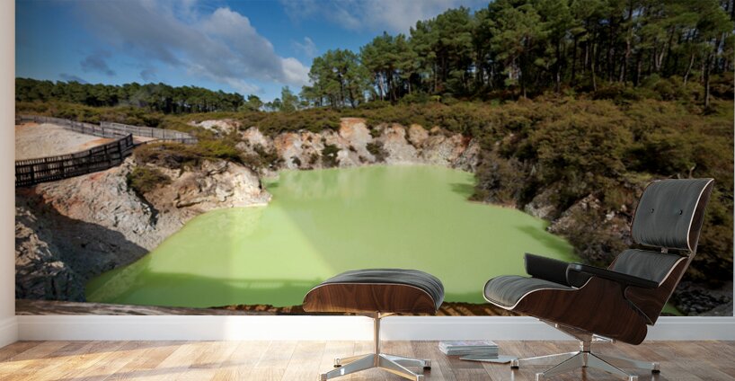 Views of devils bath in waiotapu thermal wonderland rotorua Wall Murals