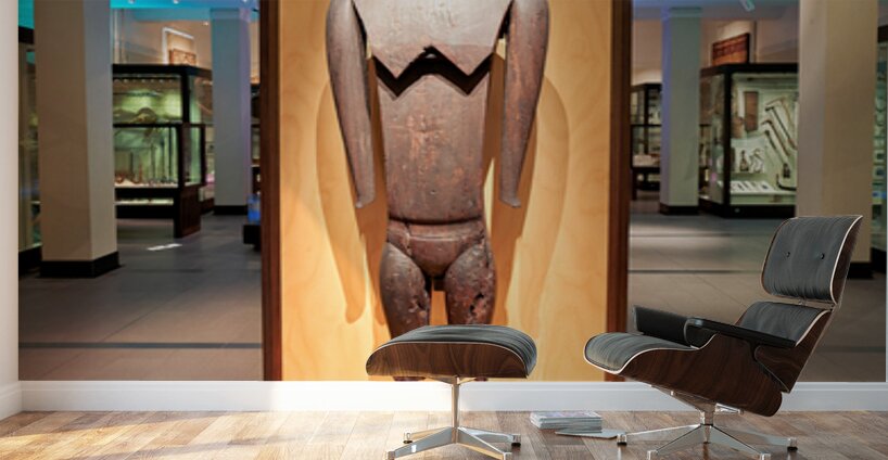 Maori goddess figure Kave on display in Auckland War Memorial Mu Wall Murals