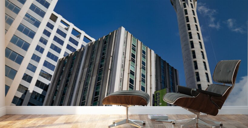 Sky Tower in Auckland showing city buildings and clear sky Wall Murals