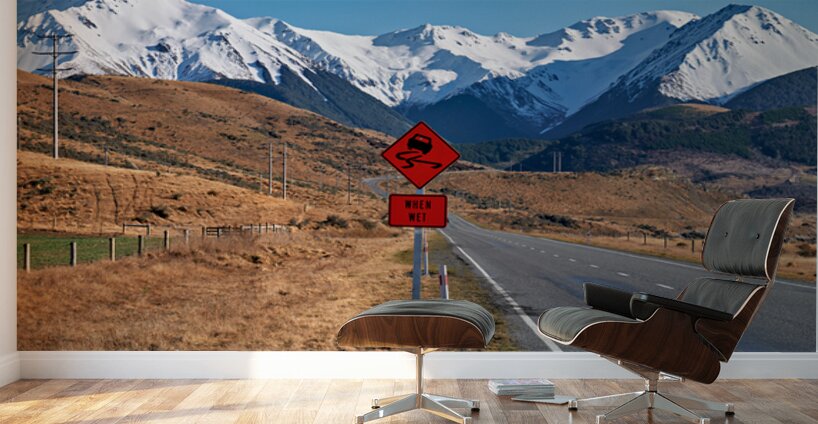 Driving on State Highway 73 near Arthur Pass in New Zealand Wall Murals