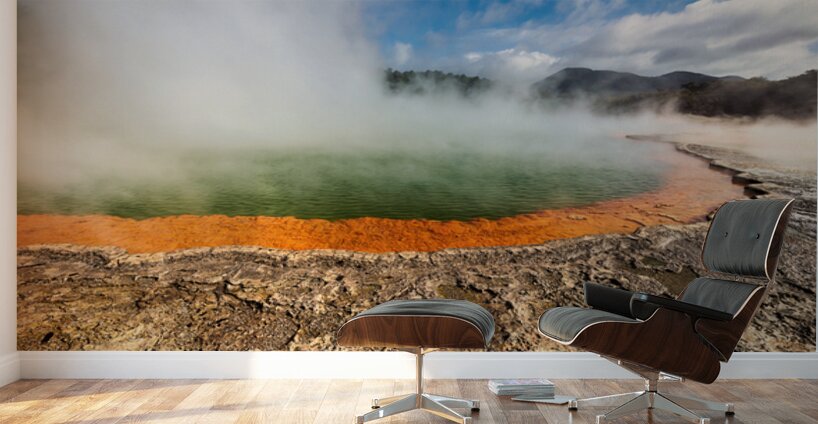 Explore champagne pool at waiotapu thermal wonderland in rotorua Wall Murals