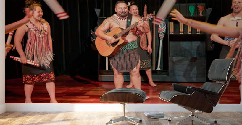 Maori haka dance performance in Auckland New Zealand Wall Murals