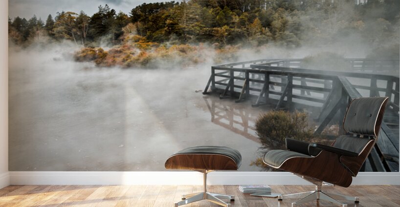 Explore geothermal trails at Whakarewarewa Maori Village in Roto Wall Murals