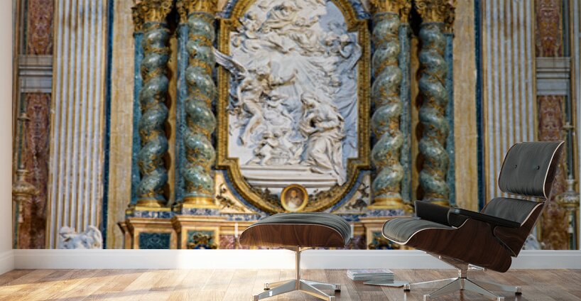 Visitors at the altar of Church of St. Ignatius of Loyola in Rom Wall Murals