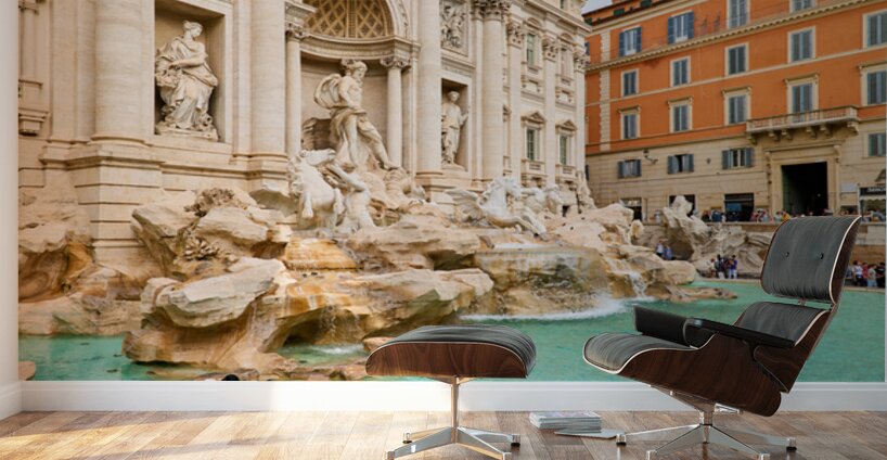 Visitors gather at Trevi Fountain in Rome Lazio Italy during the Wall Murals