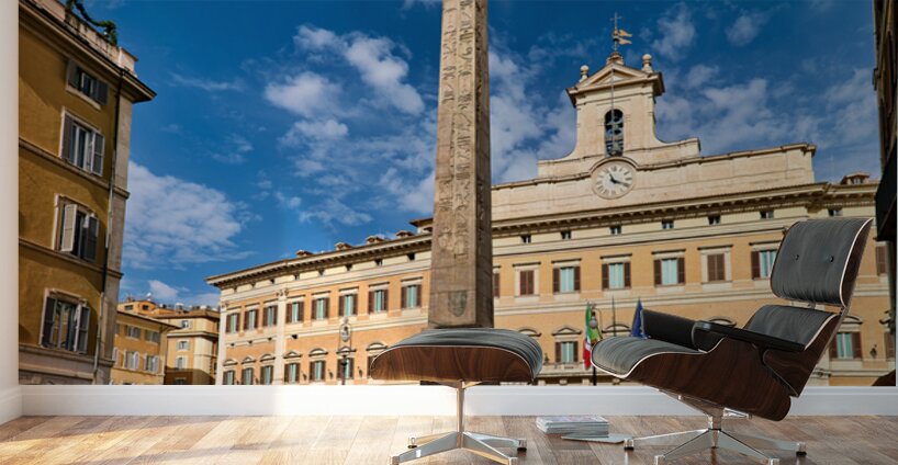 Visit to Palazzo Montecitorio in Rome Italy during clear weathe Wall Murals