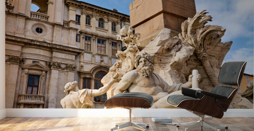 Visit Fontana dei Quattro Fiumi in Piazza Navona in Rome Wall Murals