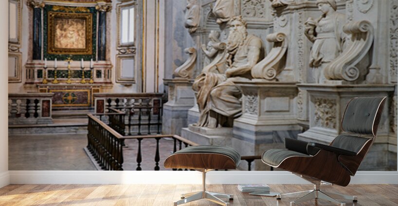 Moses sculpture by Michelangelo in San Pietro in Vincoli Rome Wall Murals