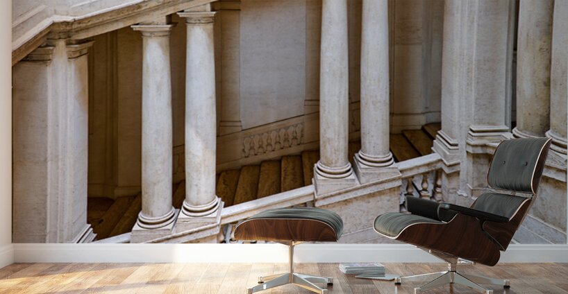Staircase design in Galleria Nazionale dArte Antica in Rome Wall Murals