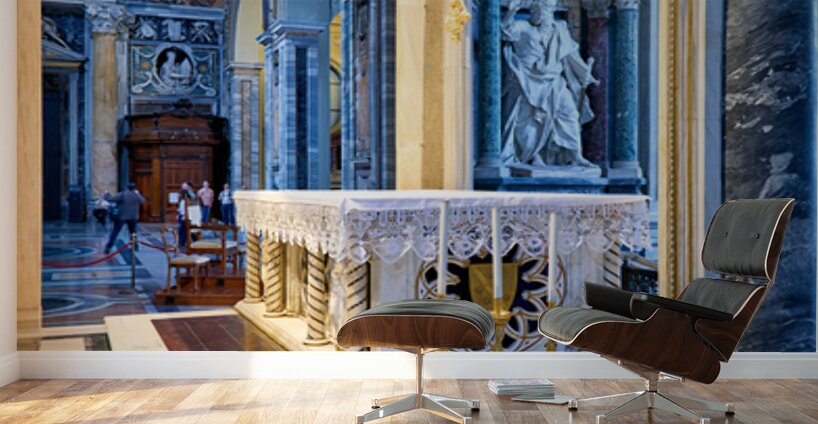 Exploring the altar in the Archbasilica Cathedral in Rome Wall Murals