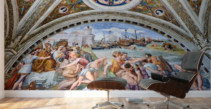 Frescoes in raphael rooms at vatican museums in rome italy Wall Murals