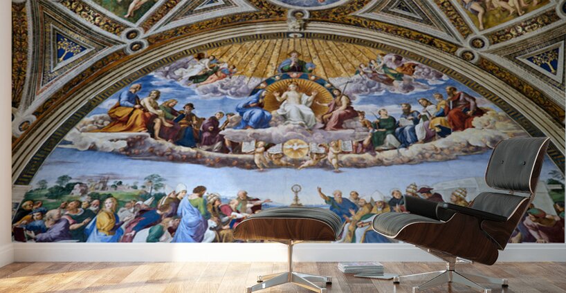 Frescoes of Raphael rooms at Vatican Museums in Rome Wall Murals