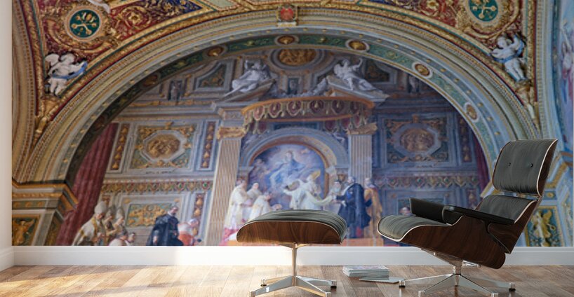 Frescoes in the raphael rooms at vatican museums in rome Wall Murals