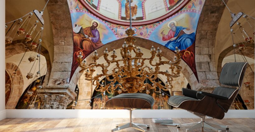 Church of the Holy Sepulchre inside view in Jerusalem Israel Wall Murals