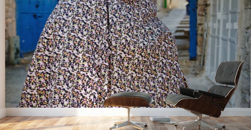 Portrait of a woman in Jerusalem Israel walking on a street Wall Murals