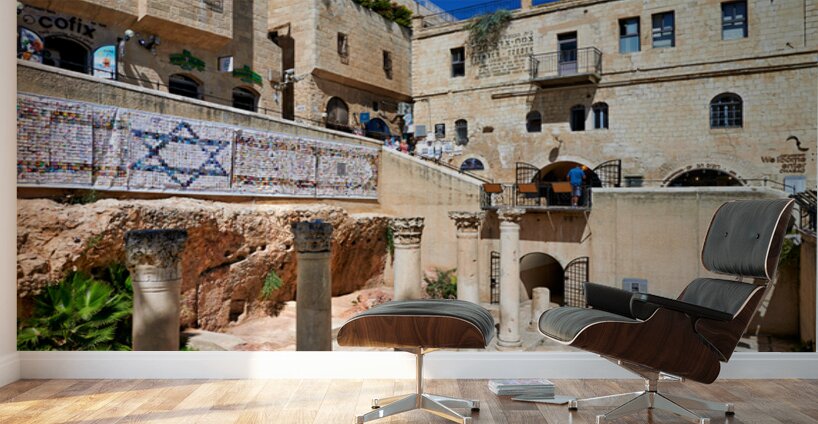 Roman columns in the Jewish quarter of Jerusalem showcase histor Wall Murals