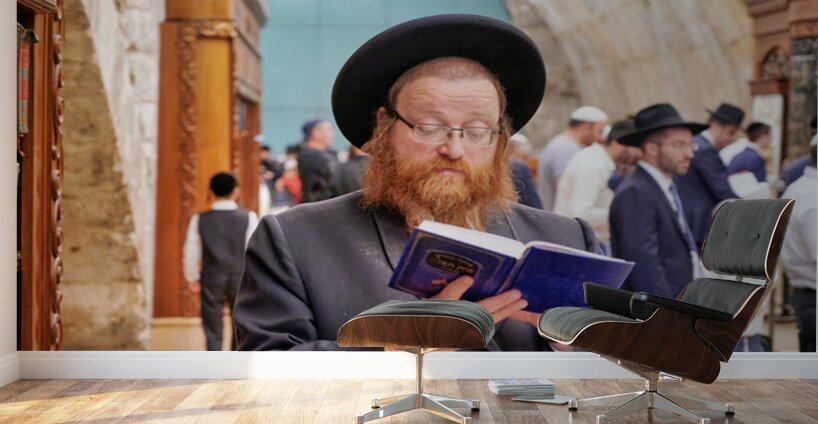 Orthodox Jews pray at the Western Wall in Jerusalem Wall Murals